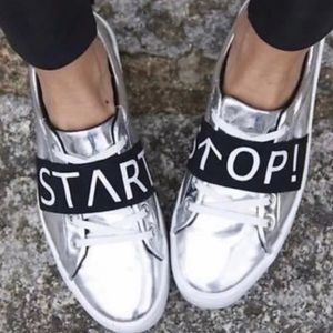 Zara Start Stop Silver Sneaker Size 41UK/10US